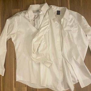 2 white brooks brothers button downs.